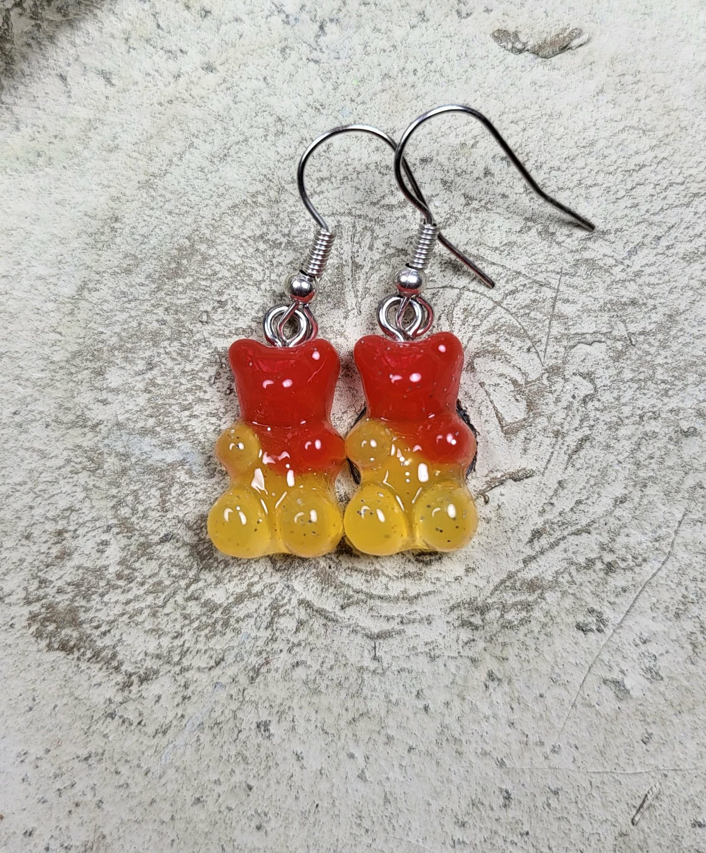 Oorbel hanger gummibeertje oranje-lichtoranje