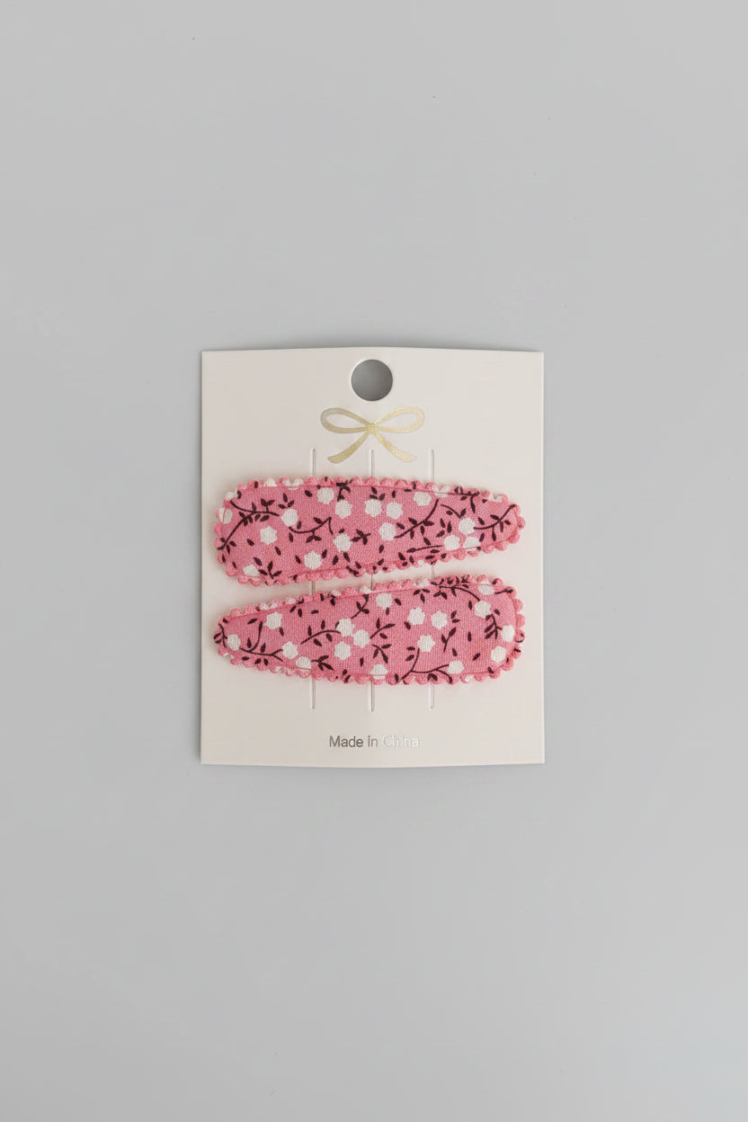 Kind klikspeld roze vintage bloemen