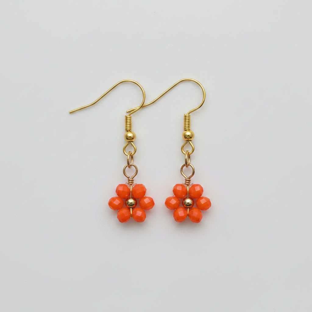 Oorbel bloem oranje