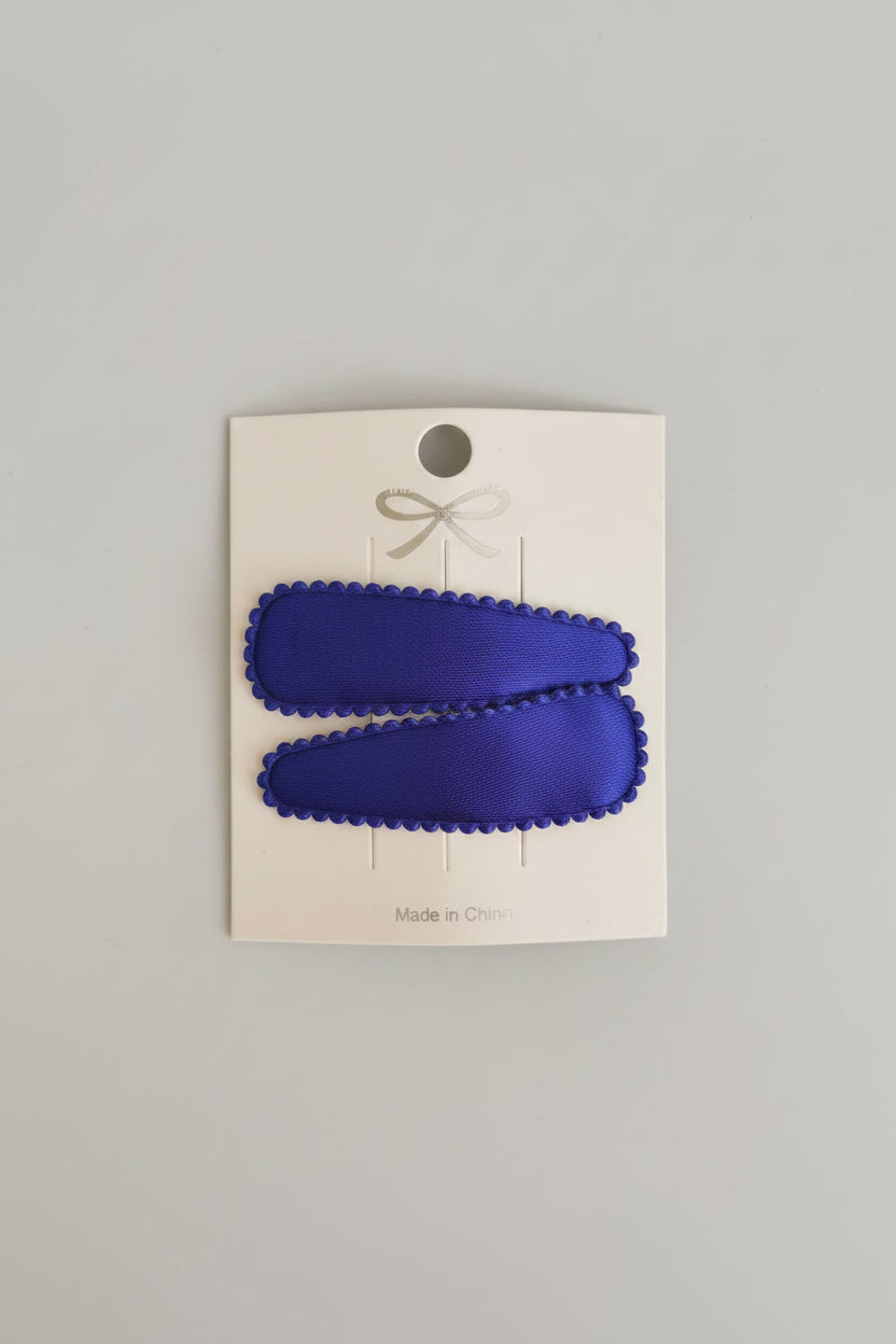 Kind klikspeld satijn donkerblauw