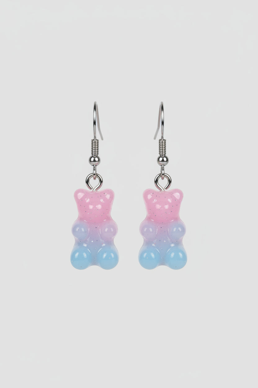 Oorbel gummibeer roze-blauw
