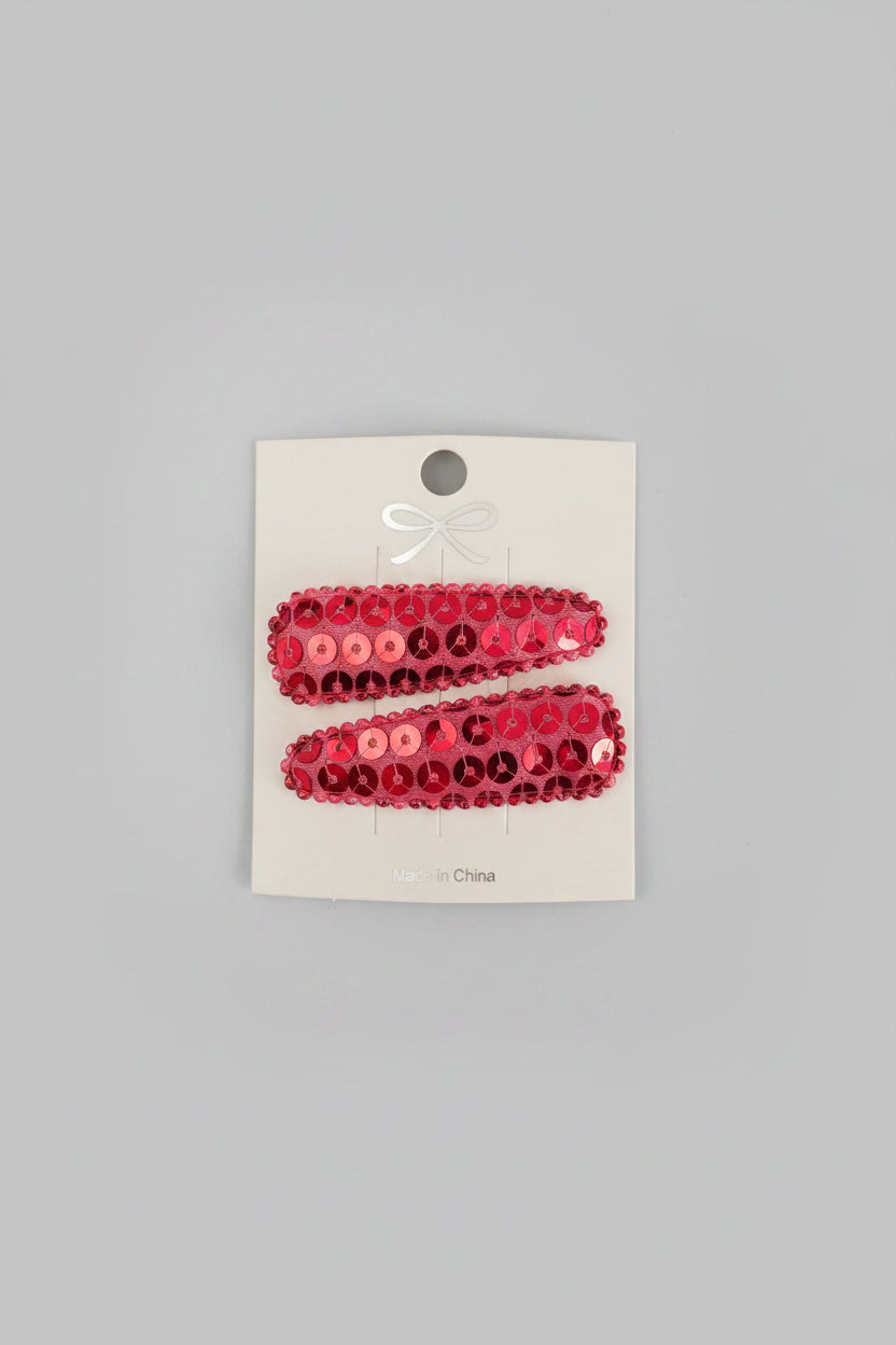 Kind klikspeld roze met roze pailletten