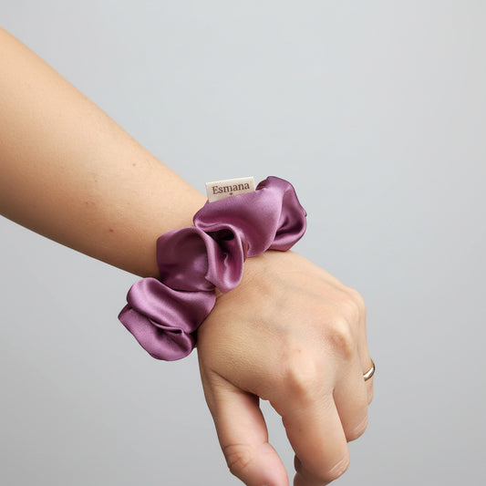 Scrunchie regular satijn lila paars