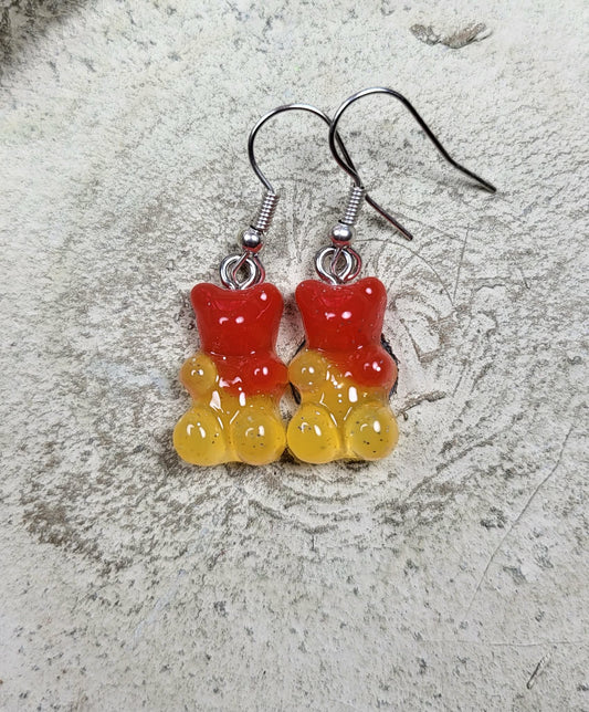 Oorbel hanger gummibeertje oranje-lichtoranje