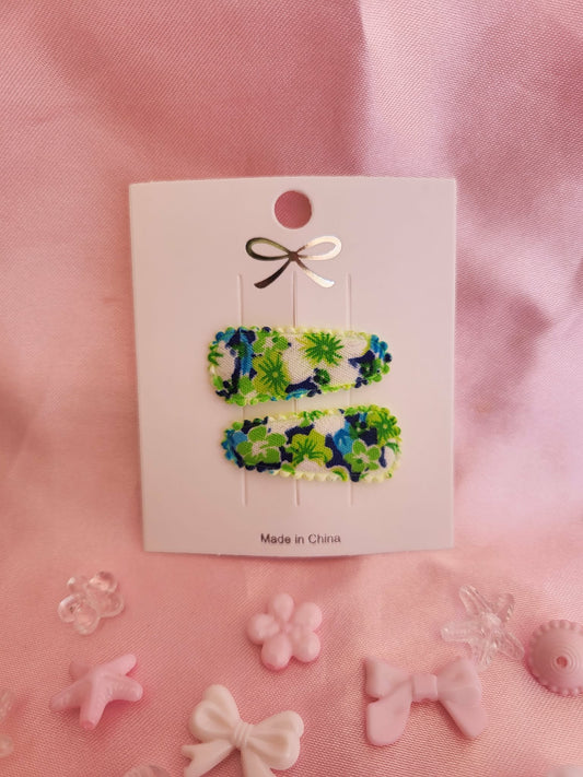 Baby klikspeld groene bloemen