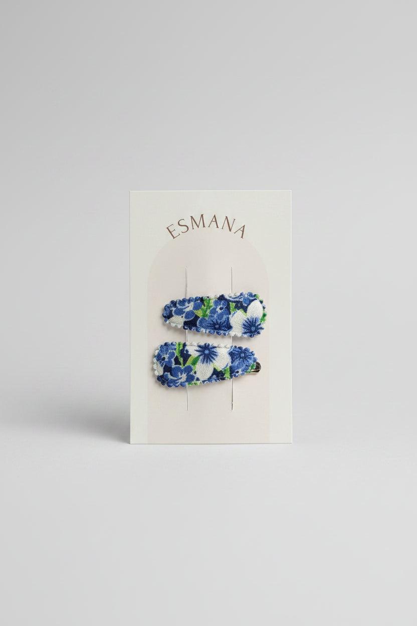 Baby klikspeld donkerblauwe bloemen