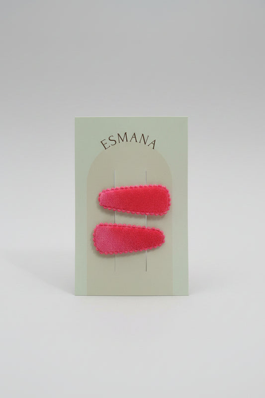 Baby klikspeld fluweel neonroze