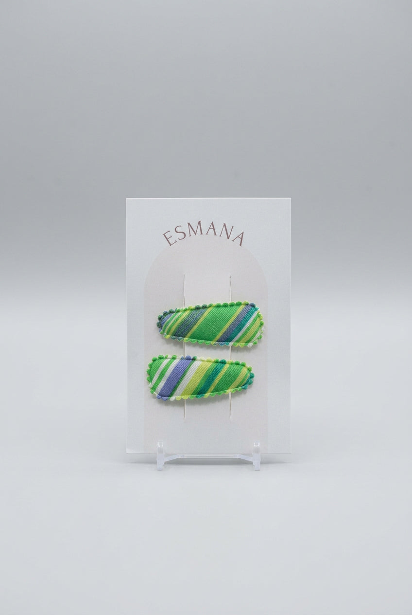 Baby klikspeld gestreept groen
