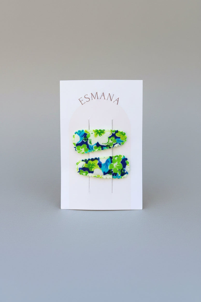 Baby klikspeld groene bloemen