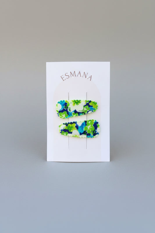 Baby klikspeld groene bloemen