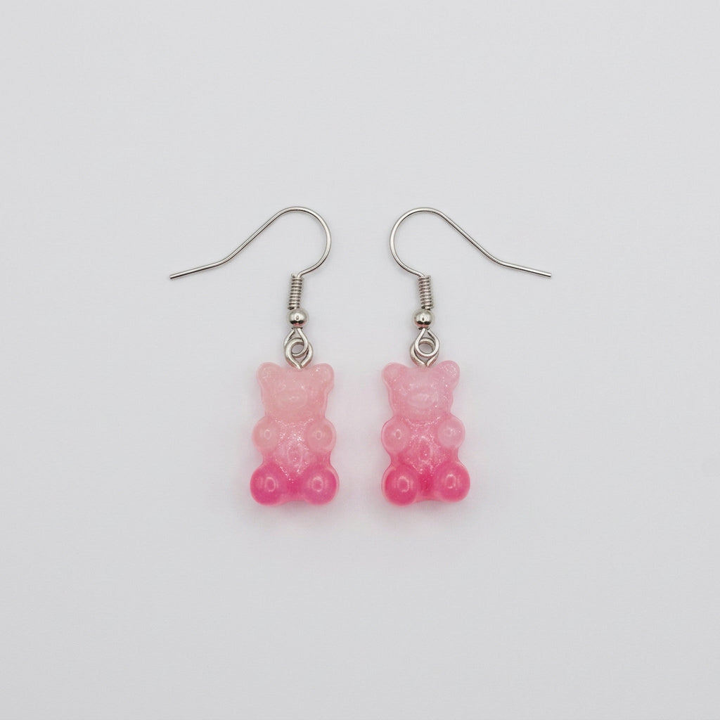 Gummibeer oorbellen lichtroze-roze