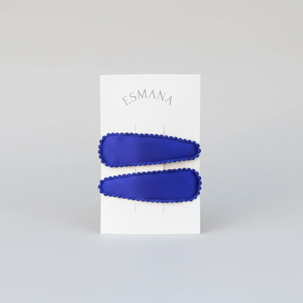 Kind klikspeld satijn donkerblauw
