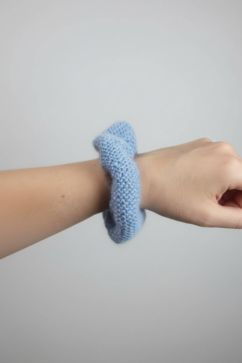 Scrunchie Alpaca lichtblauw