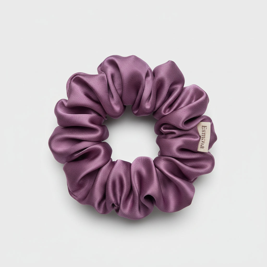 Scrunchie regular satijn lila paars