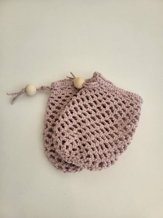 Zeepzakje handgehaakt oud roze